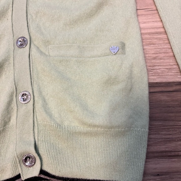 Y2K Rare Juicy Couture Logo Crest 100% Cashmere Knit Cardigan - Picture 4 of 8